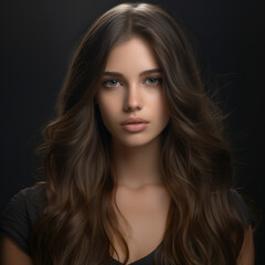 Naklejka premium a portrait beautiful young woman with beautiful long hair