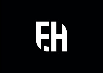 Monogram Letter FH Logo Design vector template