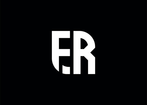 Monogram Letter FR Logo Design vector template