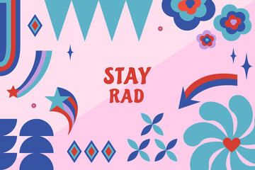 Abstract retro shapes background