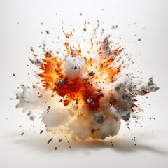 Colorful explosions on white background.