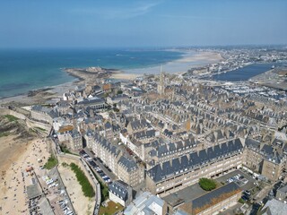 Saint-Malo France drone , aerial , view from air