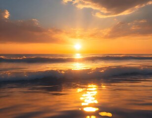 A beautiful nature image of the ocean at sunset