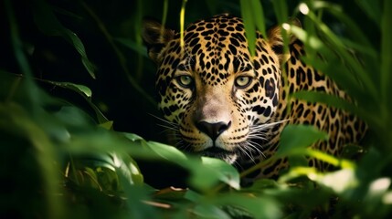 Stealthy Jaguar: Stalking Prey in Jungle Shadows
