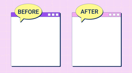 Before and After template. Comparison background for graphic design.