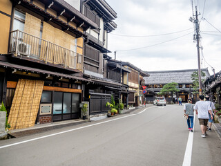 TAKAYAMA, JAPAN - 2023 July 29 : Takayama Old Town Sanmachi Suji, Sannomachi Street
