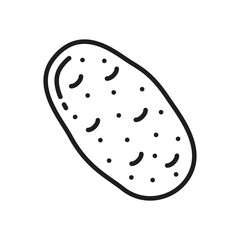 Sweet potato isolated bulbous tuber vegetable food line icon. Vector unpeeled large potato. Farming and agriculture product, vegetable root, uncooked veggie