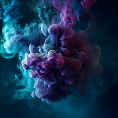 Colorful clouds of smoke on a black background ink under water as abstract background wallpaper.