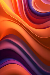 Colorful waves, 3D lines orange as abstract background wallpaper.