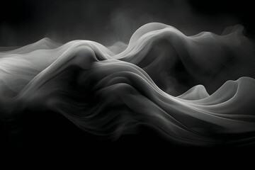 Monochrome lines waves smoke as abstract background wallpaper.