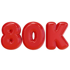80k Eighty Thousand 3d Text