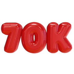 70K seventy Thousand 3d Text
