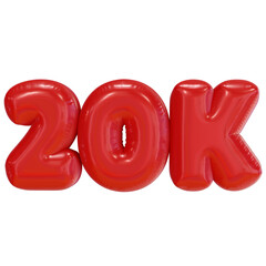 20K twenty Thousand 3d Text