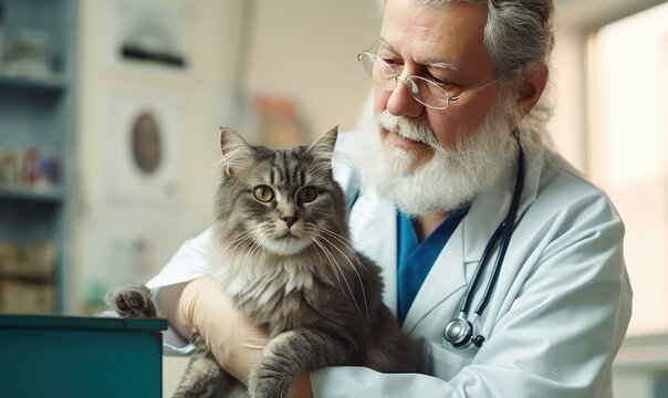 A Scientist Bonding with a Feline Companion