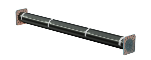 roll PVC film Black, Isolated on Png Format, 3D rendering