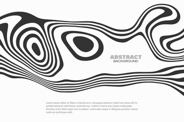 Optical art. Abstract wave background design black and white.