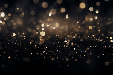 dark black bokeh gold glitter sparkle abstract background