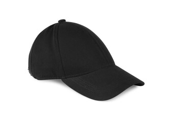Stylish black baseball cap isolated on white