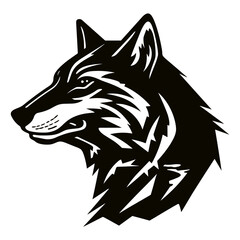 Wolf Head Logo - minimalist black and white