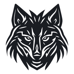 Wolf Head Logo - minimalist black icon