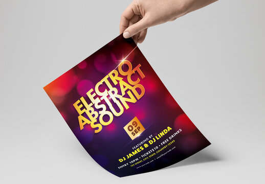 Electro Abstract Sound Flyer, Template Presenting with Event Details.
