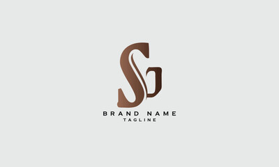 SG, GS, Abstract initial monogram letter alphabet logo design