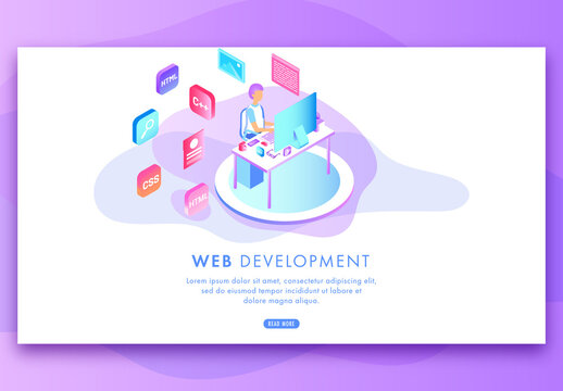 Developer Searching Problem in Computer with Different Programming Languages for Web Development Concept Based Landing Page.