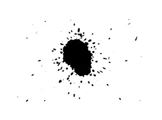 Blots of black ink isolated on white, top view