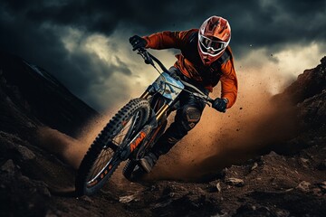 motocross rider on a motorcycle on mountain, mountain rider, cycle rider