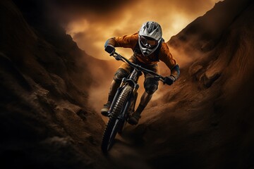 motocross rider on a motorcycle on mountain, mountain rider, cycle rider