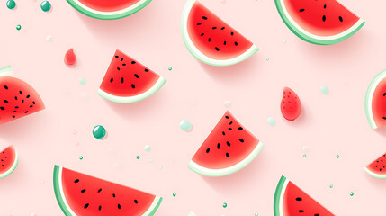 watermelon pattern - Seamless tile. Endless and repeat print. - Summer fruit. 