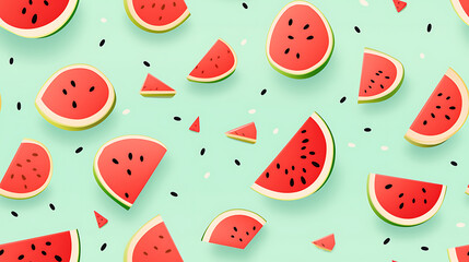watermelon pattern - Seamless tile. Endless and repeat print. - Summer fruit. 