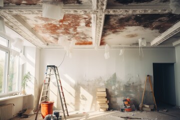 Replaster the ceiling concept background	
