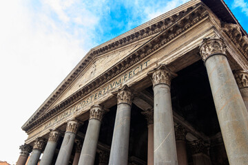Exterior of Pantheon in Rome, Italy