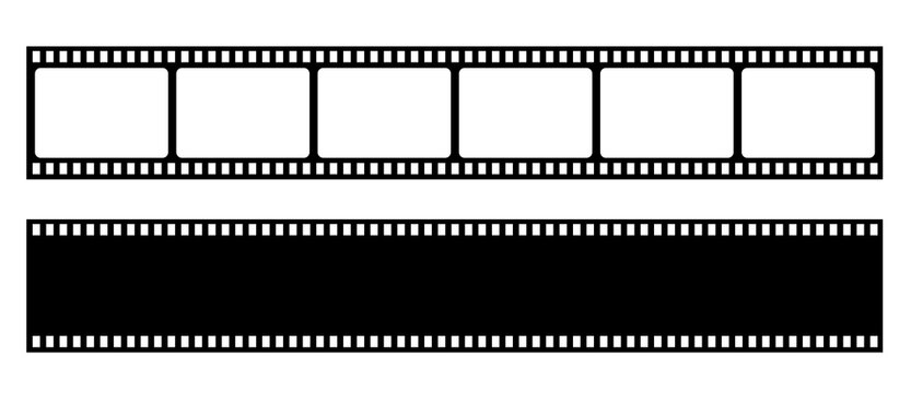  Film strip icon. Video tape photo film strip frame vector. Old white and black film tapes of 35mm. Vector illustrarion