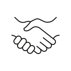 Deal Line Icon. Handshake Linear Pictogram. Business Partnership, Hand Shake Outline Symbol. Professional Agreement. Greetings, Introduction At Meeting, Editable Stroke. Isolated Vector Illustration