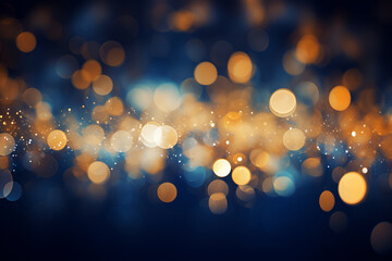 Blurred bokeh light background, Christmas and New Year holidays background. Generated AI