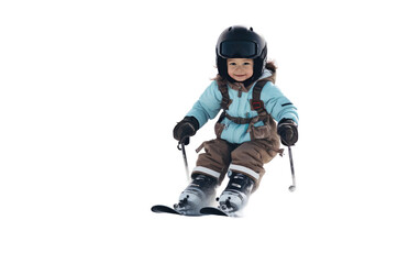 Fototapeta na wymiar Ecstatic Young Skier Conquers Terrain Isolated on a Transparent Background PNG