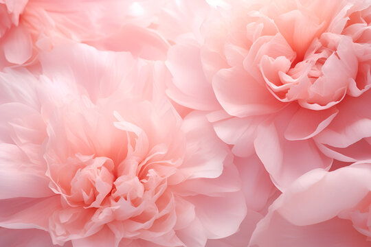 Macro view of pink peony background generated AI
