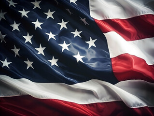 United state of america national flag background, USA flag weaving made by silk cloth fabric, USA background, ai generated image