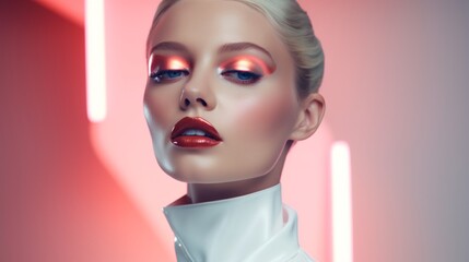 Discover a wealth of AI-generated visuals that cater to the fashion and cosmetics industries, featuring fashionable trends, beauty products, and captivating models. Ideal for marketing and branding.