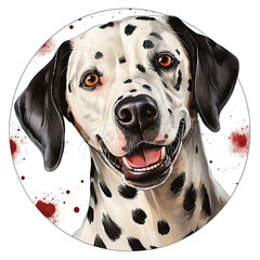 watercolor Dalmatian clipart, Generative Ai