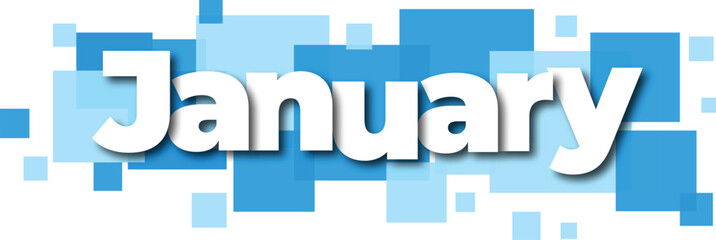 january text card blue