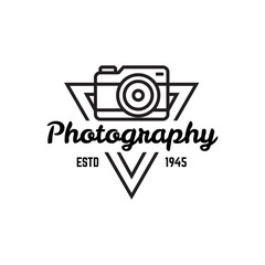 Photo studio logo vintage vector. Hipster and retro style. Perfect for your business design.