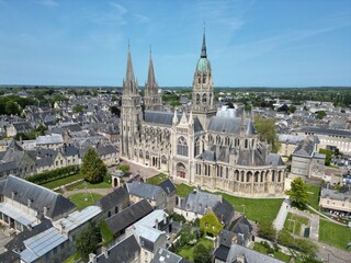 Bayeux Cathedral, France drone,aerial