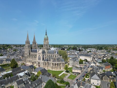 Bayeux Cathedral, France drone,aerial