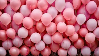 texture of pink balloons as wall background