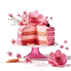 Pink Cake w Flowers
