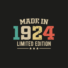 Naklejka na ściany i meble Made in 1924 limited edition t-shirt design