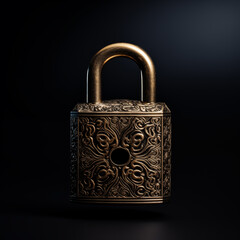 Padlock on dark background